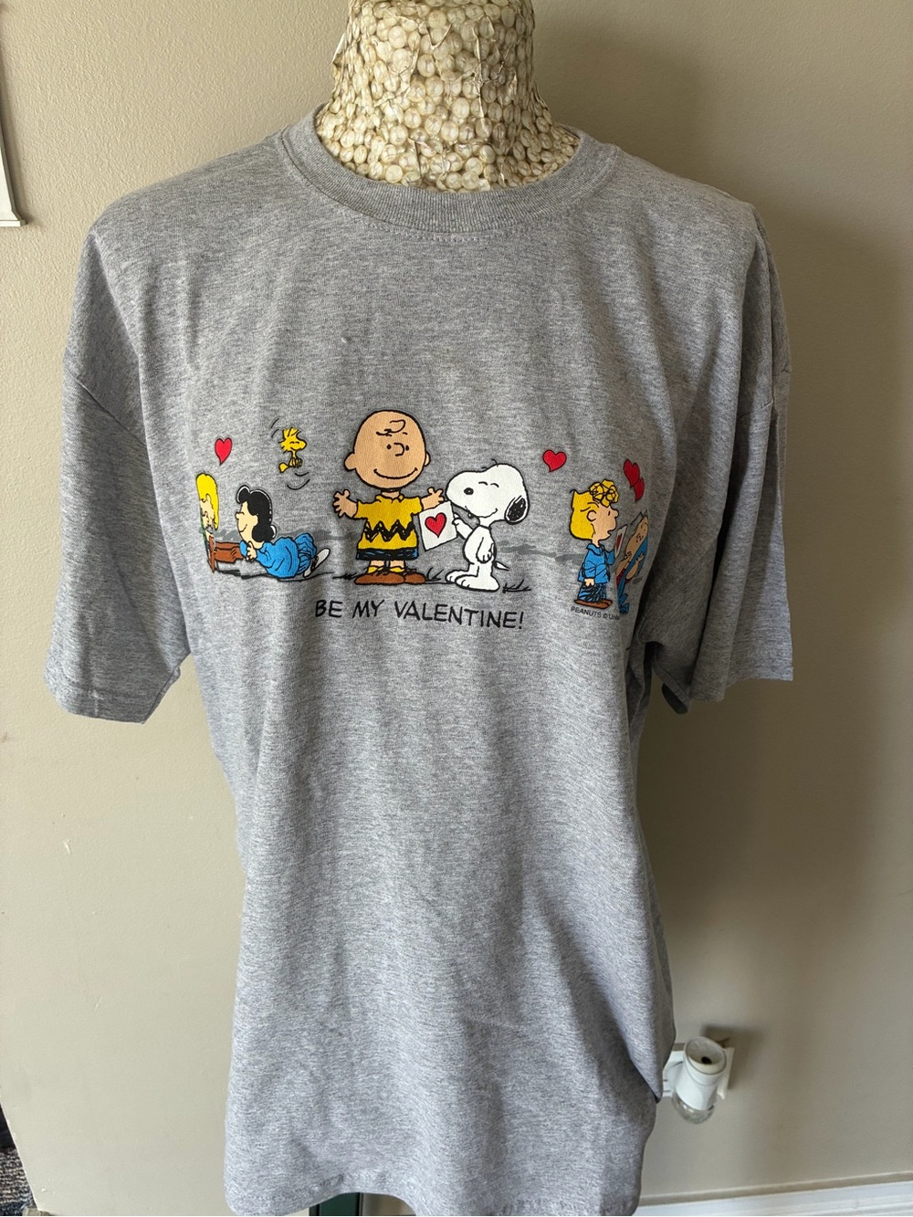 Y2K Peanuts 'Be My Valentine' Grey Graphic Tee